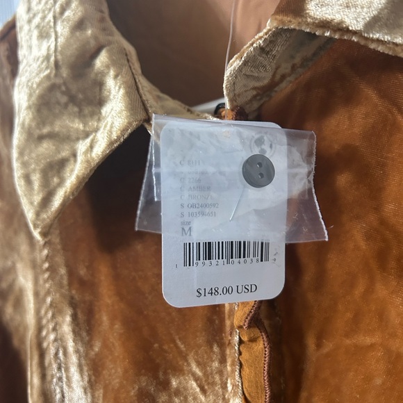 Free people Amber Velvet Button Down Top(Size Medium) - Picture 8 of 9